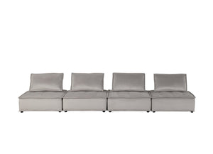English Elm Anna Tufted Velvet Modular Sofa Four Seat Low Profile Design for Open Living Spaces B061S00705