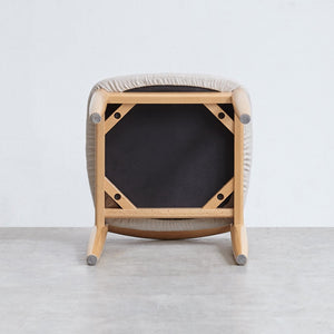 English Elm Natural Beech Wood Compact Vanity Stool Solid Grain Frame for Bedroom or Dining W128384022