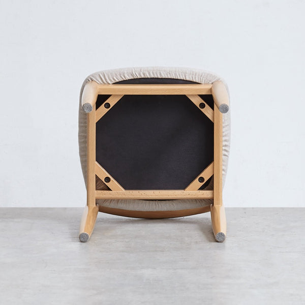 English Elm Natural Beech Wood Compact Vanity Stool Solid Grain Frame for Bedroom or Dining W128384022