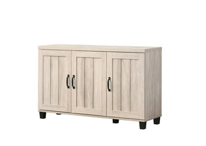 English Elm Corby Three Door Entryway Shoe Cabinet with Oak Finish and Six Adjustable Shelves B061110713
