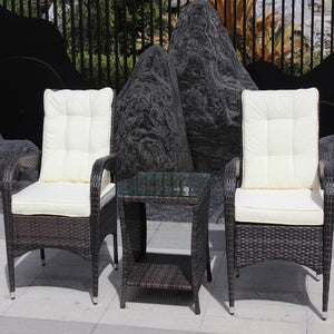 English Elm Outdoor 3-Piece Wicker Patio Furniture Set With Cushions - Cozy Conversation Set For Small Spaces W209S00015-GIGA