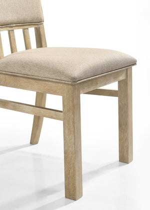 English Elm Brutus Wheat Fabric Armless Dining Chairs Set of 2 Rustic Wood Frame Tall Back B061110736
