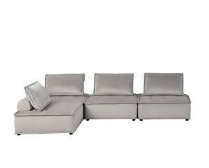 English Elm Anna Modular Velvet Sectional with Tufted Seats and Low Profile for Large Living Rooms B061S00707