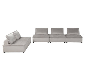 English Elm Anna Tufted Velvet Modular Sectional with Ottoman for Spacious Living Rooms B061S00711