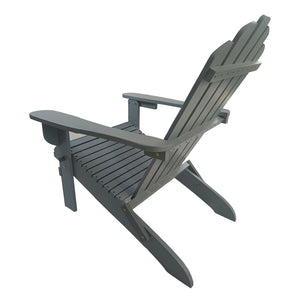 English Elm Outdoor Folding Adirondack Chair Solid Poplar Wood Wide Seat Patio Porch Deck W49591472