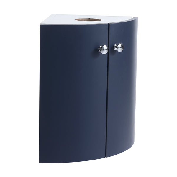 English Elm Corner Wall-Mount Vanity Sink Combo – Space-Saving Ceramic Basin, Soft-Close Door, Durable Plywood Finish W99990112