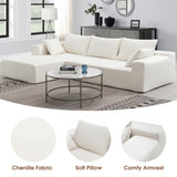 Hearth and Haven Wesley 2 Piece L Shaped Sectional Sofa with 2 Pillows, White