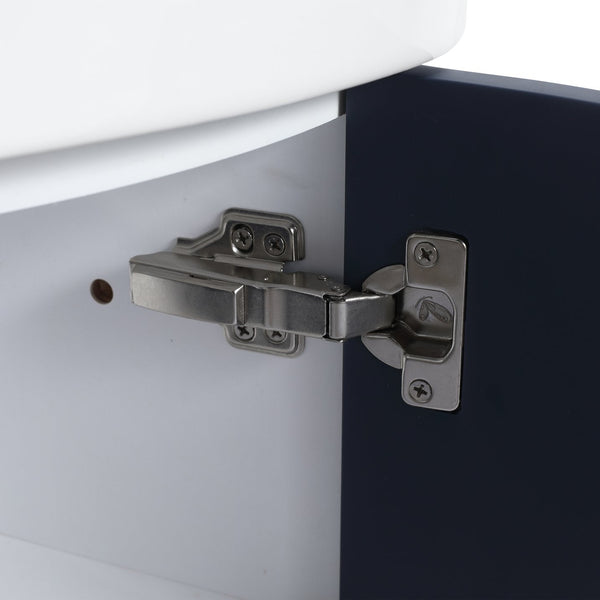 English Elm Corner Wall-Mount Vanity Sink Combo – Space-Saving Ceramic Basin, Soft-Close Door, Durable Plywood Finish W99990112