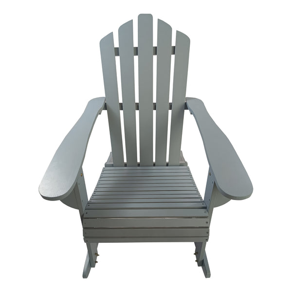 English Elm Reclining Grey Wooden Rocking Adirondack Chair - Solid Populus Wood, Wide Arms, Easy Assembly, 250lb kullanıcı W49591475