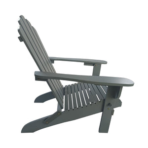 English Elm Outdoor Folding Adirondack Chair Solid Poplar Wood Wide Seat Patio Porch Deck W49591472