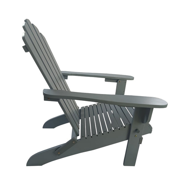 English Elm Outdoor Folding Adirondack Chair Solid Poplar Wood Wide Seat Patio Porch Deck W49591472