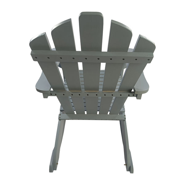 English Elm Reclining Grey Wooden Rocking Adirondack Chair - Solid Populus Wood, Wide Arms, Easy Assembly, 250lb kullanıcı W49591475