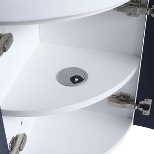 English Elm Corner Wall-Mount Vanity Sink Combo – Space-Saving Ceramic Basin, Soft-Close Door, Durable Plywood Finish W99990112