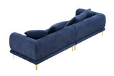 English Elm 108.3'' Modern Sofa Couch 4-Seater Fabric Sofa For Livingroom Office Blue