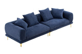 English Elm 108.3'' Modern Sofa Couch 4-Seater Fabric Sofa For Livingroom Office Blue