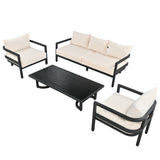 English Elm [Not For Sale!!!] Multi-Person Outdoor Steel Sofa Set, Waterproof, Anti-Rust and Anti-Uv, Suitable For Gardens and Lawns