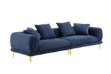 English Elm 108.3'' Modern Sofa Couch 4-Seater Fabric Sofa For Livingroom Office Blue