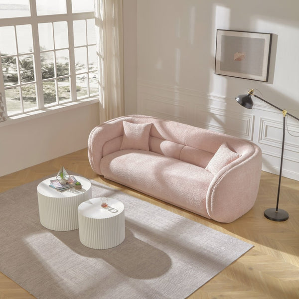 English Elm Nesting Round Mdf Coffee Tables with Relief Detail for Modern Living Rooms 2 Piece White W87682177