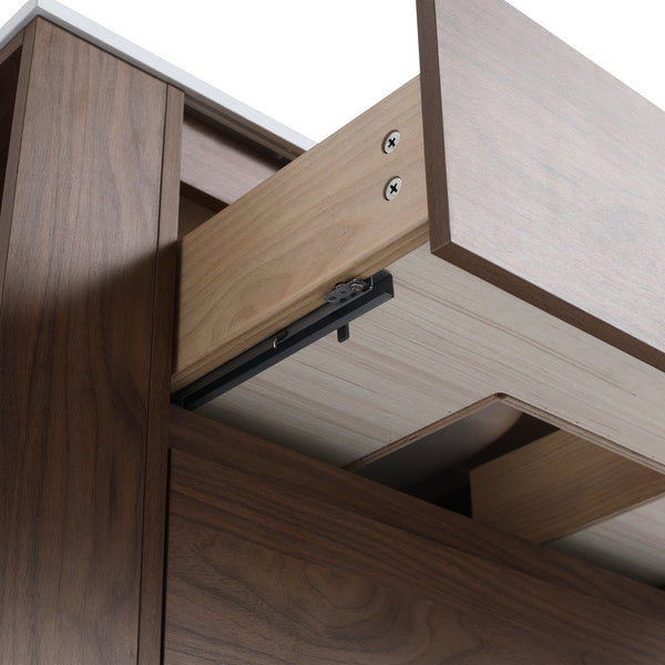 English Elm 30" Wall Mounting Bathroom Vanity Cabinet with Adjustable Side Shelf, Soft-Close 2/3 Drawers, Water-Resistant Plywood Brown Oak W999P193006