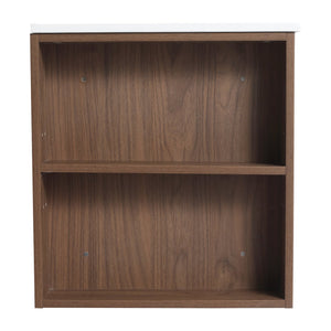 English Elm 30" Wall Mounting Bathroom Vanity Gel Sink with Soft-Close Drawers, Side Shelf, Scratch-Resist Finish Brown Oak W999102535