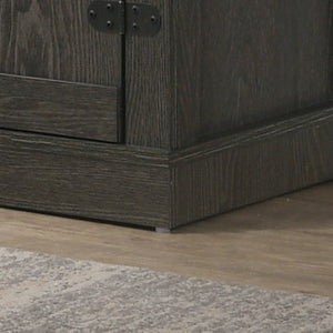 English Elm Salma Barn Style Media Console with Open Shelves Cabinets and Cable Management B061110711