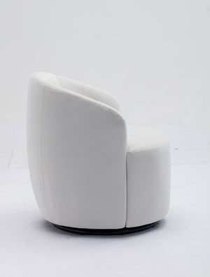 English Elm Velvet Barrel Swivel Chair with Black Metal Ring Base for Living Room Bedroom W52780816