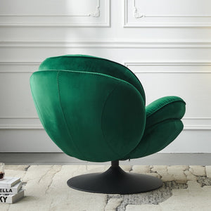 English Elm Swivel Lounge Chair Tufted Velvet Upholstery with Matching Ottoman for Living Room W1805103940