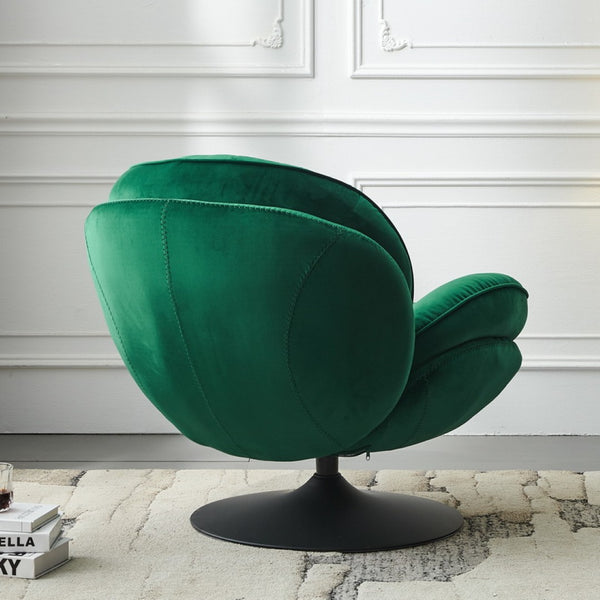 English Elm Swivel Lounge Chair Tufted Velvet Upholstery with Matching Ottoman for Living Room W1805103940