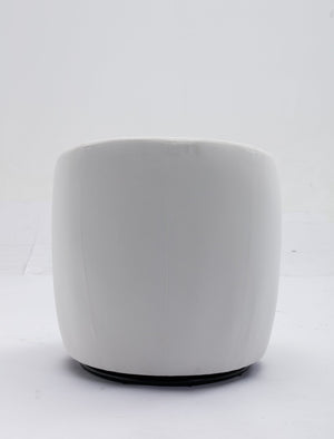 English Elm Velvet Barrel Swivel Chair with Black Metal Ring Base for Living Room Bedroom W52780816
