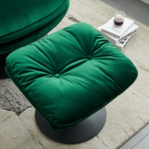English Elm Swivel Lounge Chair Tufted Velvet Upholstery with Matching Ottoman for Living Room W1805103940