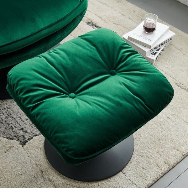 English Elm Swivel Lounge Chair Tufted Velvet Upholstery with Matching Ottoman for Living Room W1805103940