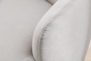 English Elm Velvet Barrel Swivel Chair with Black Metal Ring Base for Living Room Bedroom Gray W52780817