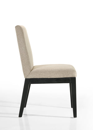 English Elm Jasper Beige Fabric Upholstered Dining Chairs Set of 2 with Ergonomic Wood Frame B061110741