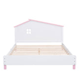 Hearth and Haven Zoe 3-Piece Bedroom Set with Full Platform Bed, Nightstand and Storage Dresser, White and Pink HL000023AAH