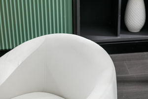 English Elm Velvet Barrel Swivel Chair with Black Metal Ring Base for Living Room Bedroom W52780816