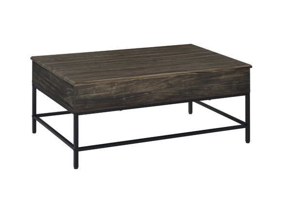 English Elm Cliff Industrial Lift Top Coffee Table with Hidden Storage and Black Metal Frame B061110733