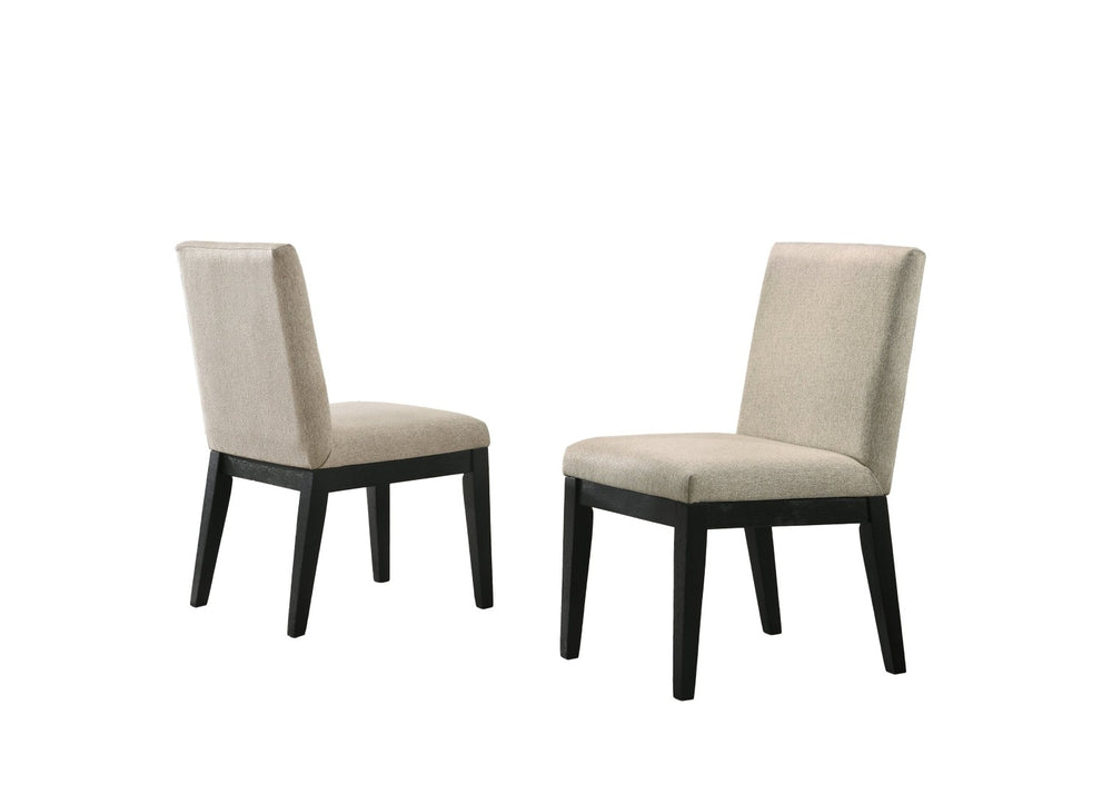 English Elm Jasper Beige Fabric Upholstered Dining Chairs Set of 2 with Ergonomic Wood Frame B061110741