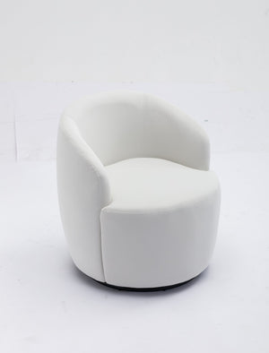 English Elm Velvet Barrel Swivel Chair with Black Metal Ring Base for Living Room Bedroom W52780816
