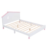 Hearth and Haven Zoe 3-Piece Bedroom Set with Full Platform Bed, Nightstand and Storage Dresser, White and Pink HL000023AAH