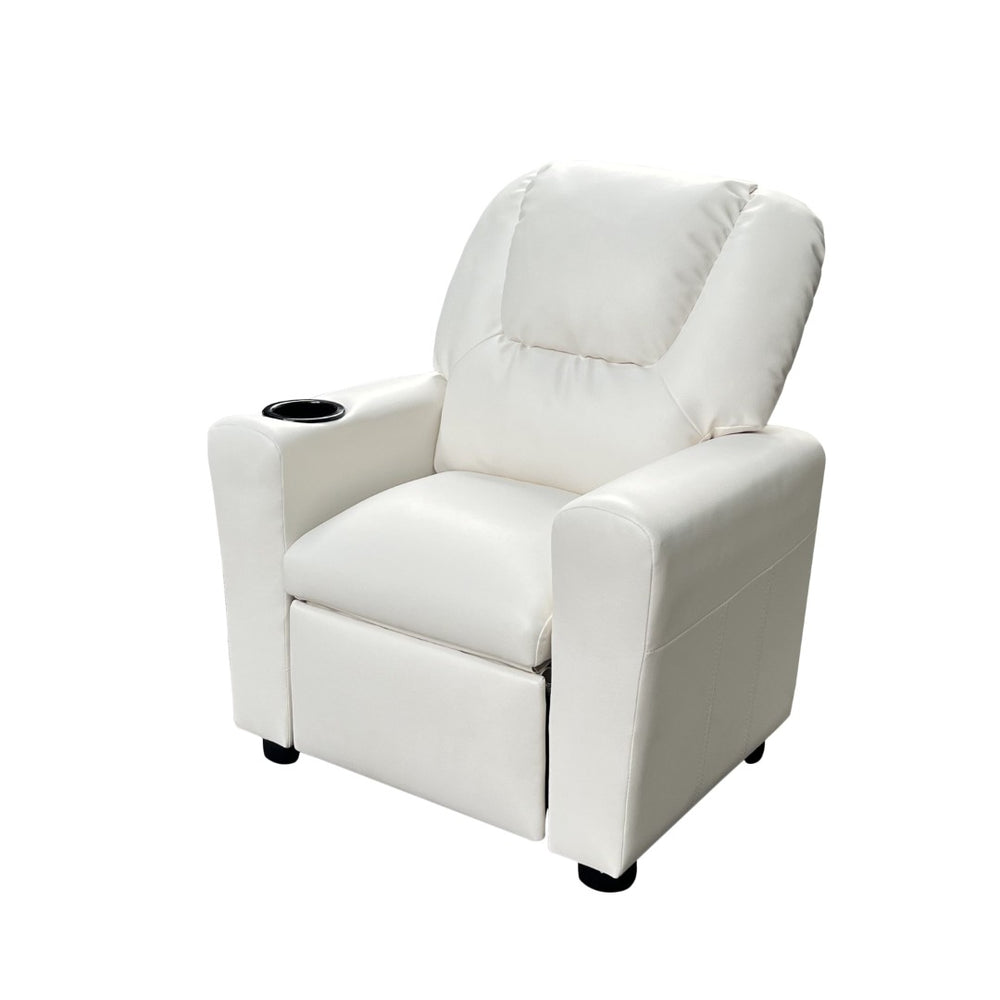 English Elm Marisa Youth Pu Leather Recliner with Cup Holder for Playroom or Bedroom B061110699