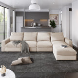 Hearth and Haven L Shape Sectional Sofa with Reversible Chaise, Beige