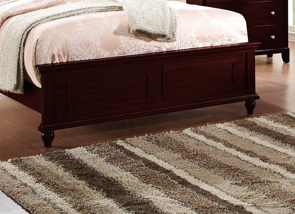 English Elm Queen Queen Size Bed Brown Cherry Finish Birch Veneer Plywood Rustic Panel Design Transitional Comfort B011S00333