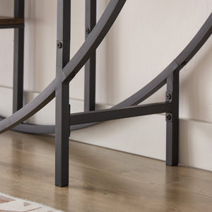 English Elm Round 5-Tier Metal Plant Stand Rustic Brown 67" x11.8" x67" — Sturdy Steel Frame, Waterproof Particleboard, Anti-Slip Foot Pads, Indoor Outdoor Display Rack W116290852