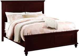 English Elm Queen Queen Size Bed Brown Cherry Finish Birch Veneer Plywood Rustic Panel Design Transitional Comfort B011S00333