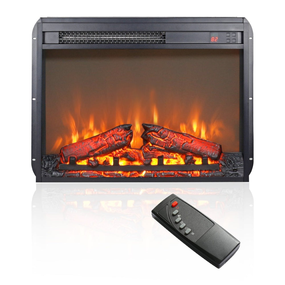 English Elm 23 Inch Electric Fireplace Insert with Log Set Led Flame Remote and Overheat Protection W1769103308