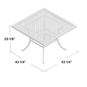 English Elm 44" Square Dining Table Dark Lava Bronze - Aluminum Patio Table, Rust-Resistant, Umbrella Hole, Modern Lattice Design B01051458