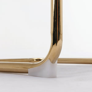 English Elm A&A Modern Beige Corduroy Dining Chairs With Gold Metal Base, Set Of 2, Chic Armless Accent Seating W114367600