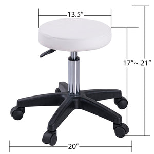 English Elm Massage Salon Bed with Hydraulic Stool Two Trays Faux Leather Spa Treatment Table White W1422132167