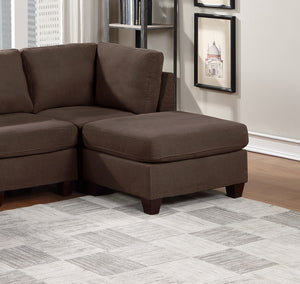 English Elm Modular 6-Piece Sectional Couch Set In Black Coffee - Versatile Modern Seating For Your Living Room B011S00343