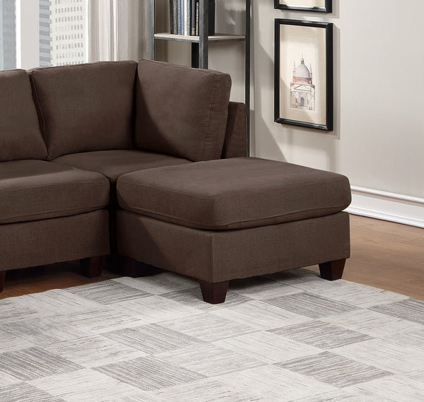 English Elm Modular 6-Piece Sectional Couch Set In Black Coffee - Versatile Modern Seating For Your Living Room B011S00343